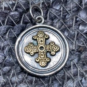 Waxing poetic cross charm pendent retired
